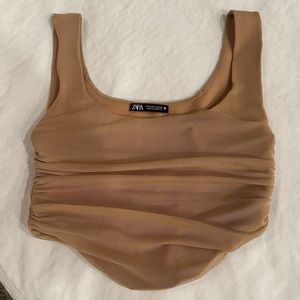 Zara crop corset mesh tank top S